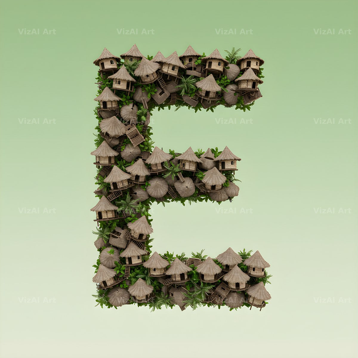 Tiny House alphabet letter E