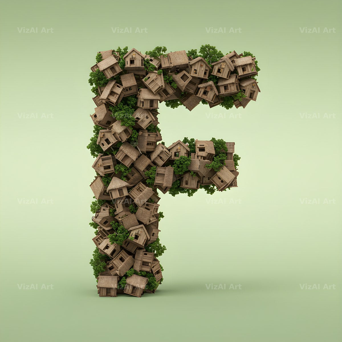Tiny House alphabet letter F
