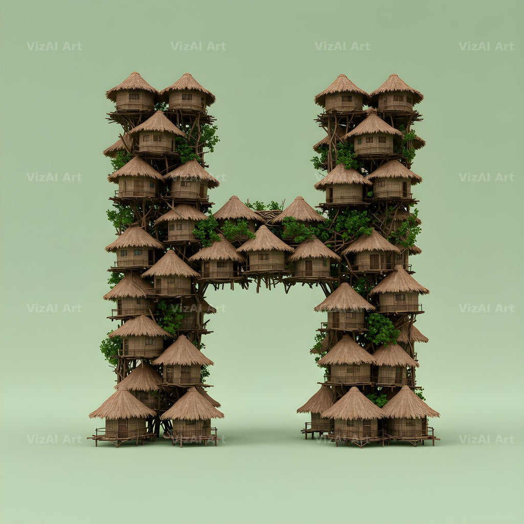 Tiny House alphabet letter H