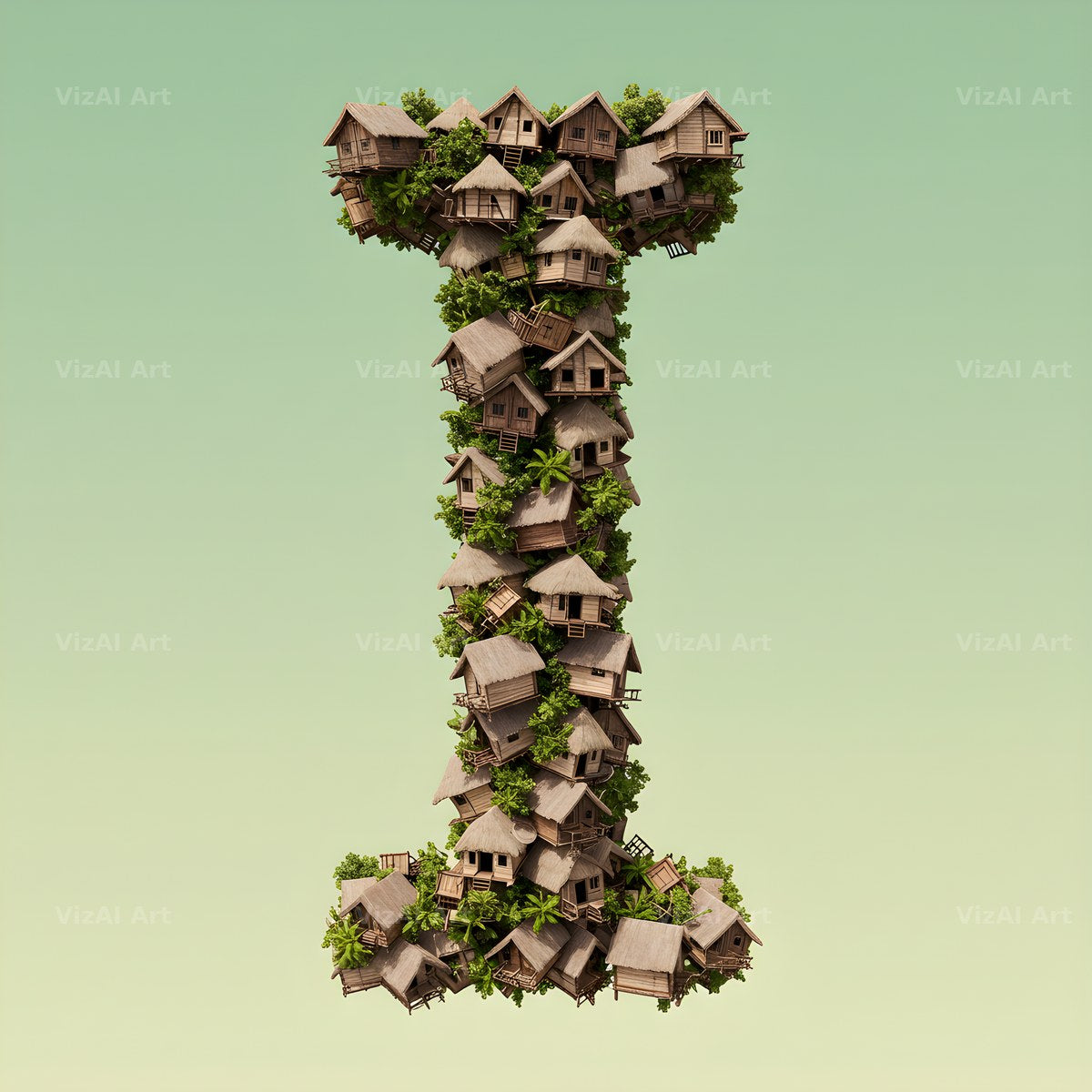 Tiny House alphabet letter I