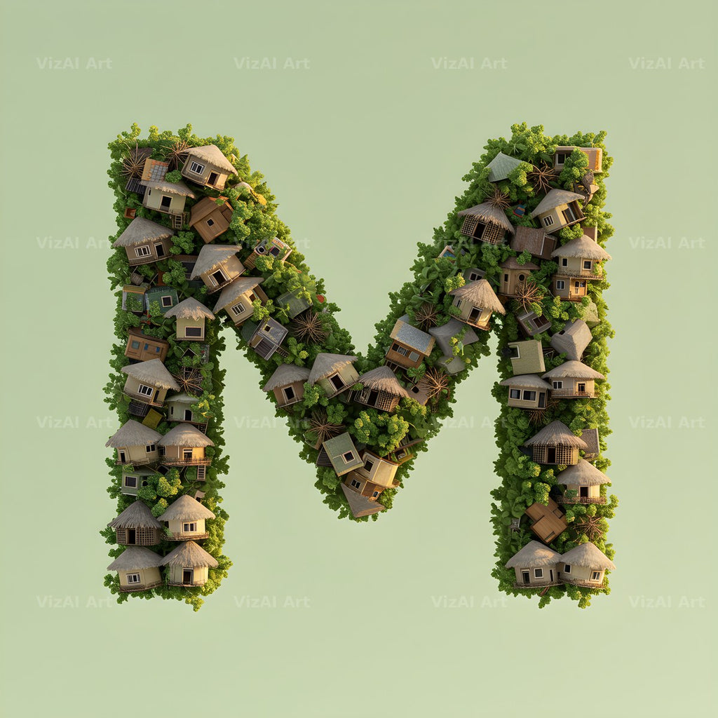 Tiny House alphabet letter M