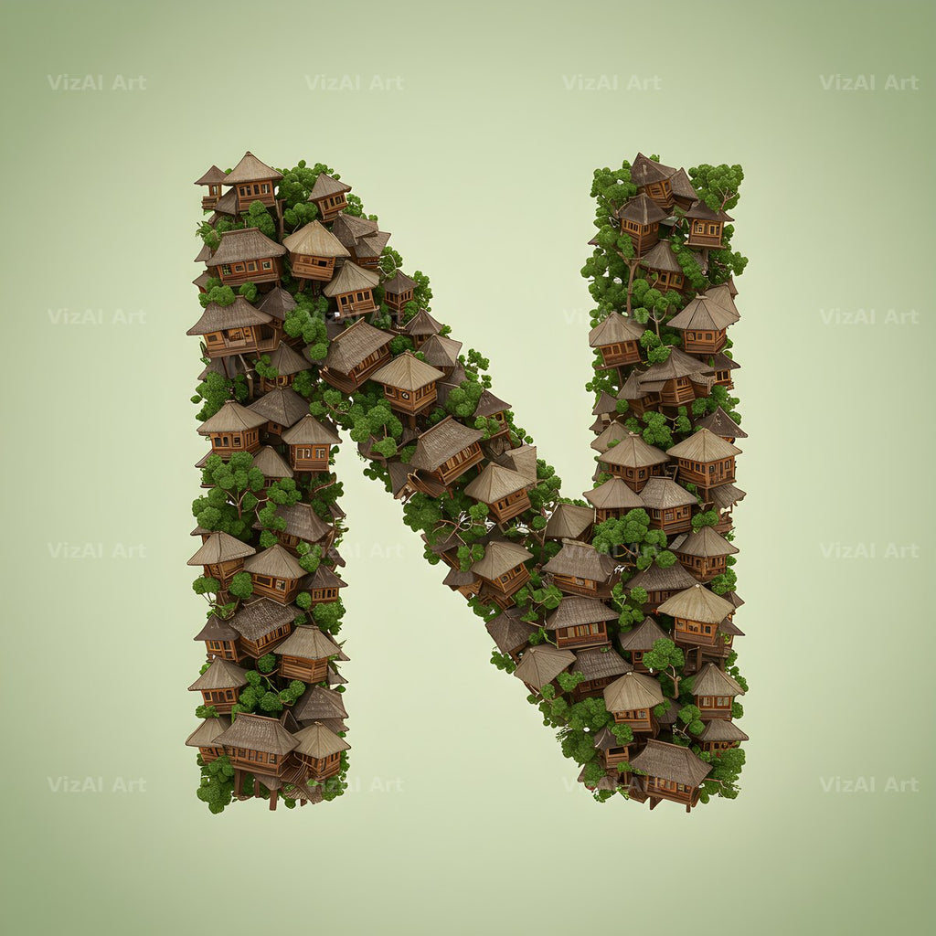 Tiny House alphabet letter N