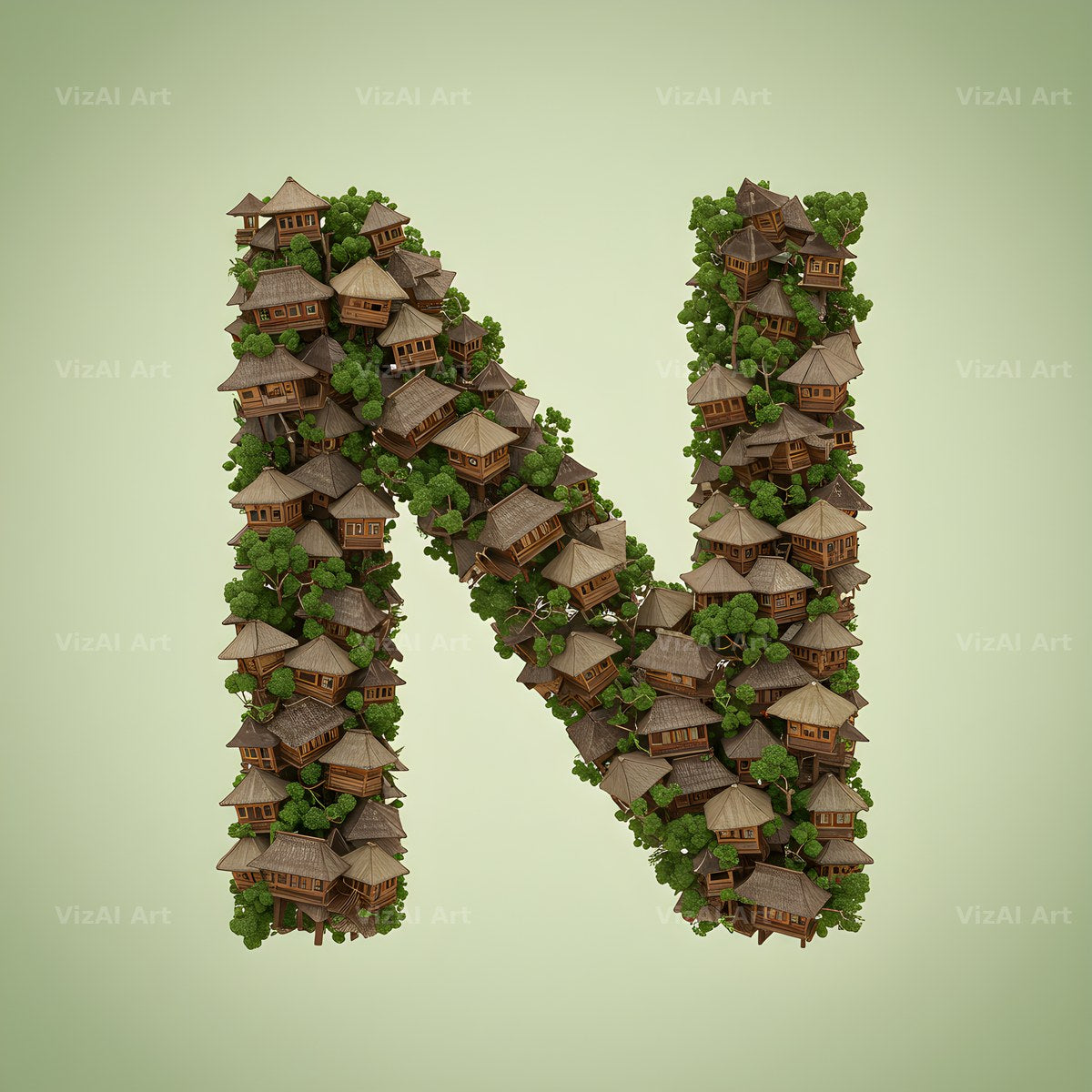 Tiny House alphabet letter N