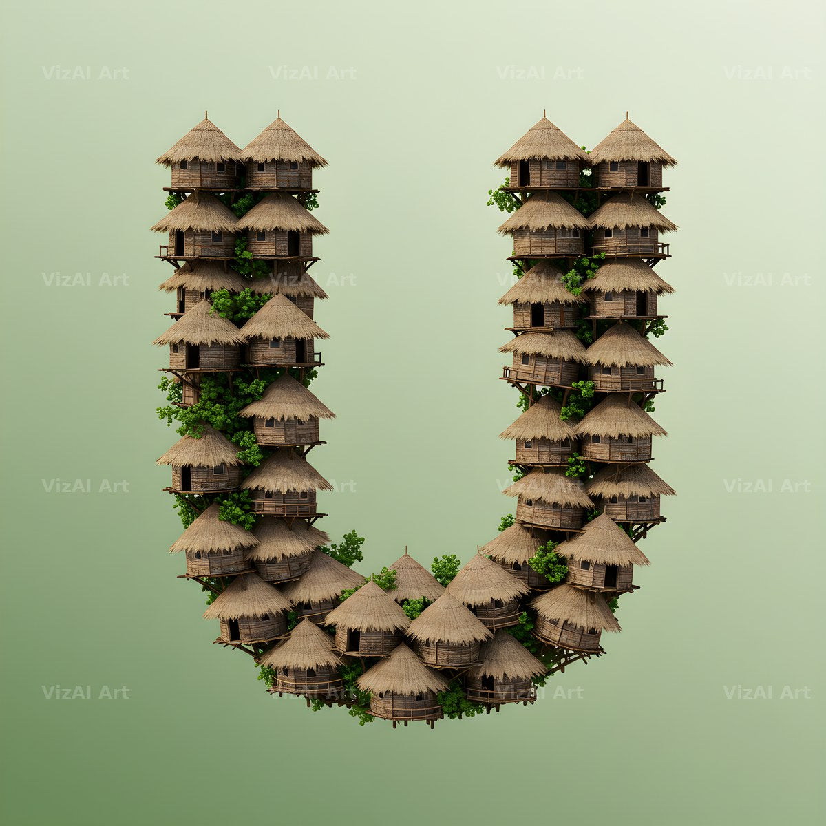 Tiny House alphabet letter U