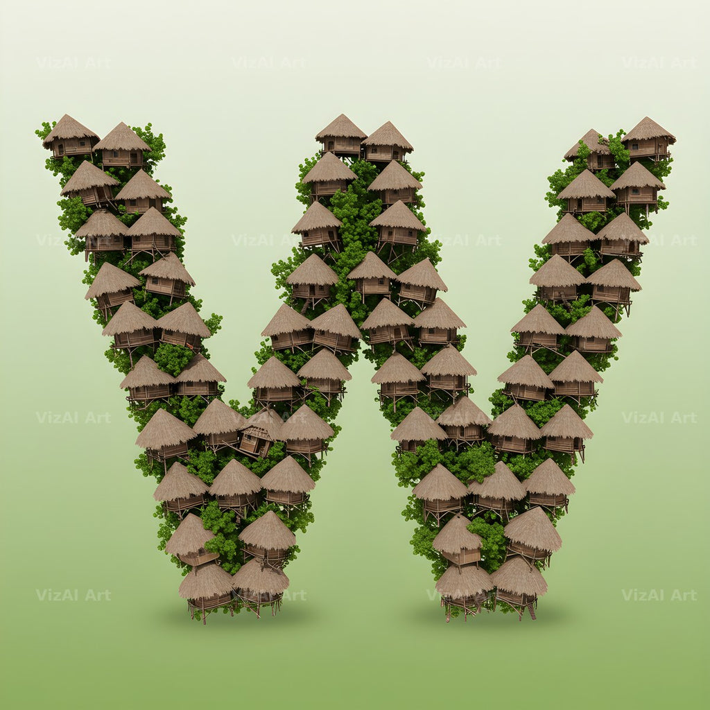 Tiny House alphabet letter W