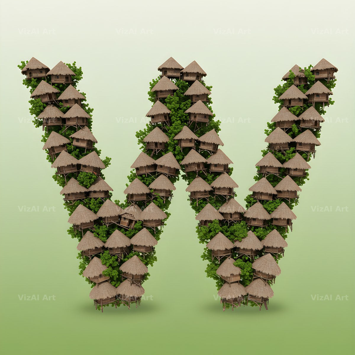 Tiny House alphabet letter W