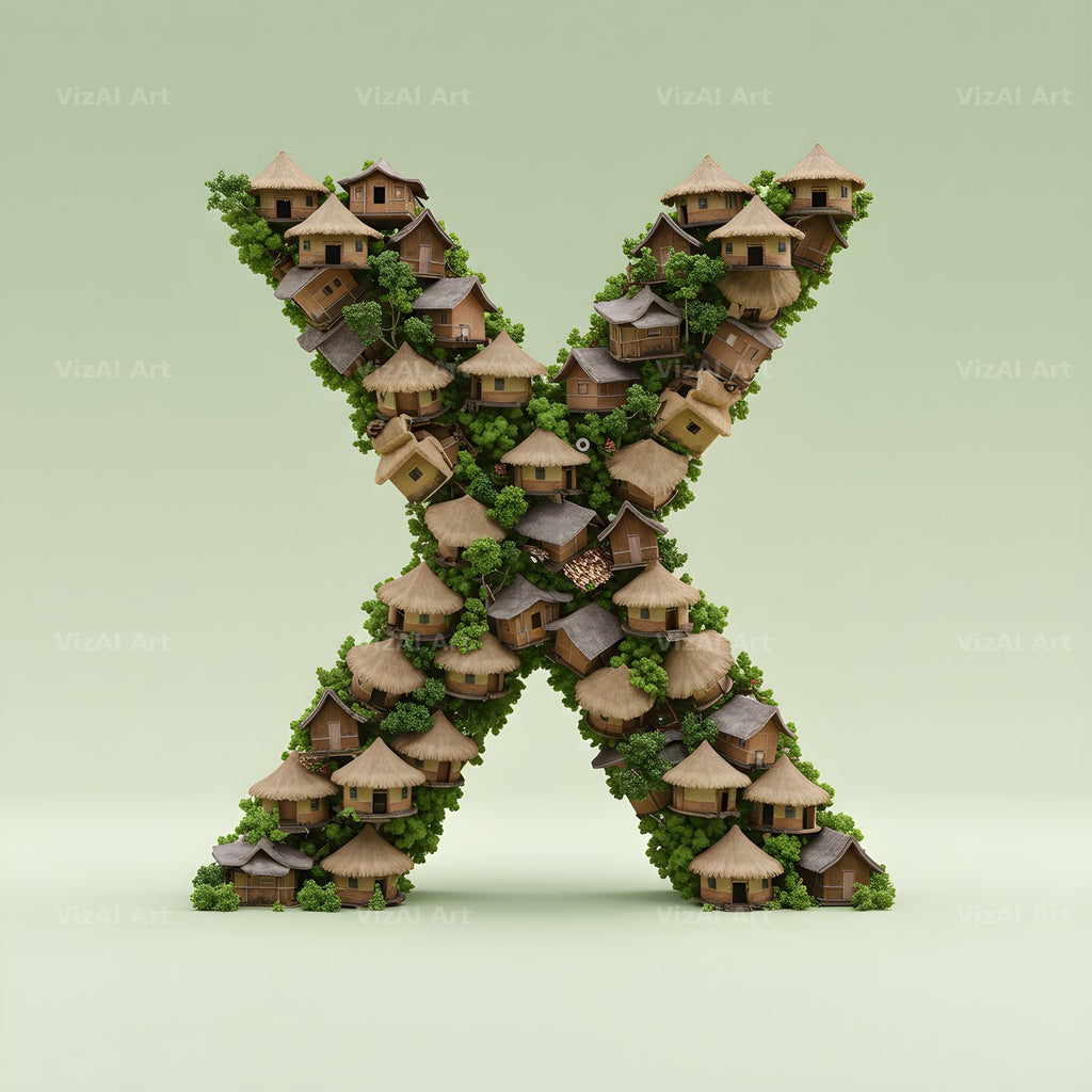Tiny House alphabet letter X