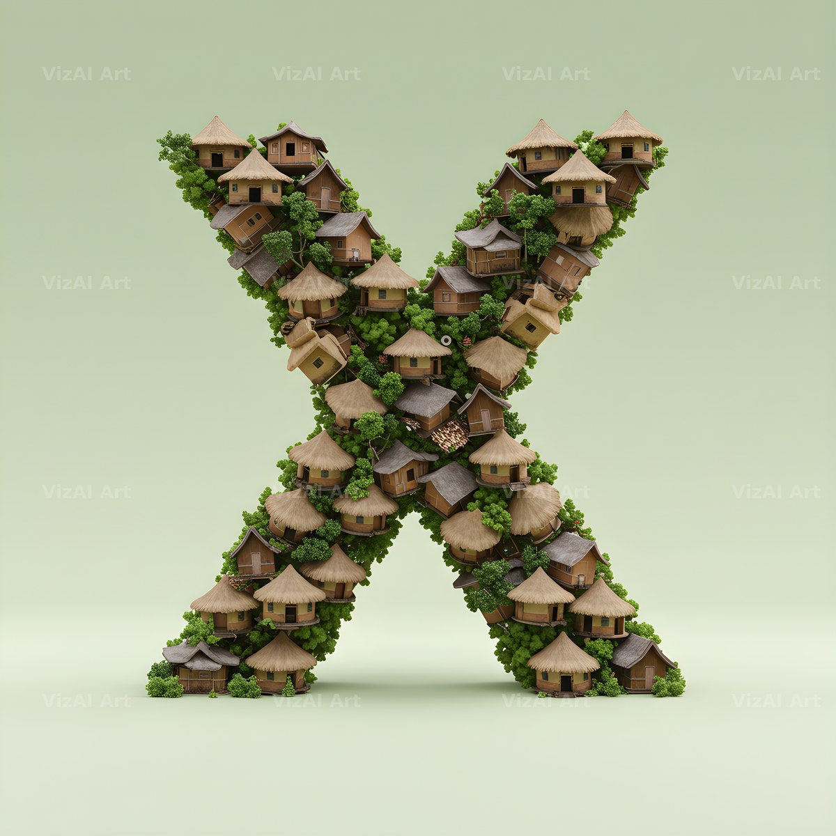 Tiny House alphabet letter X