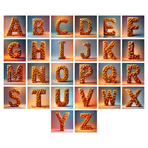 Pumpkin Alphabet — choose your individual printable letter A to Z