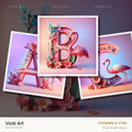 Pink Flamingo Bloom alphabet — choose an individual printable letter