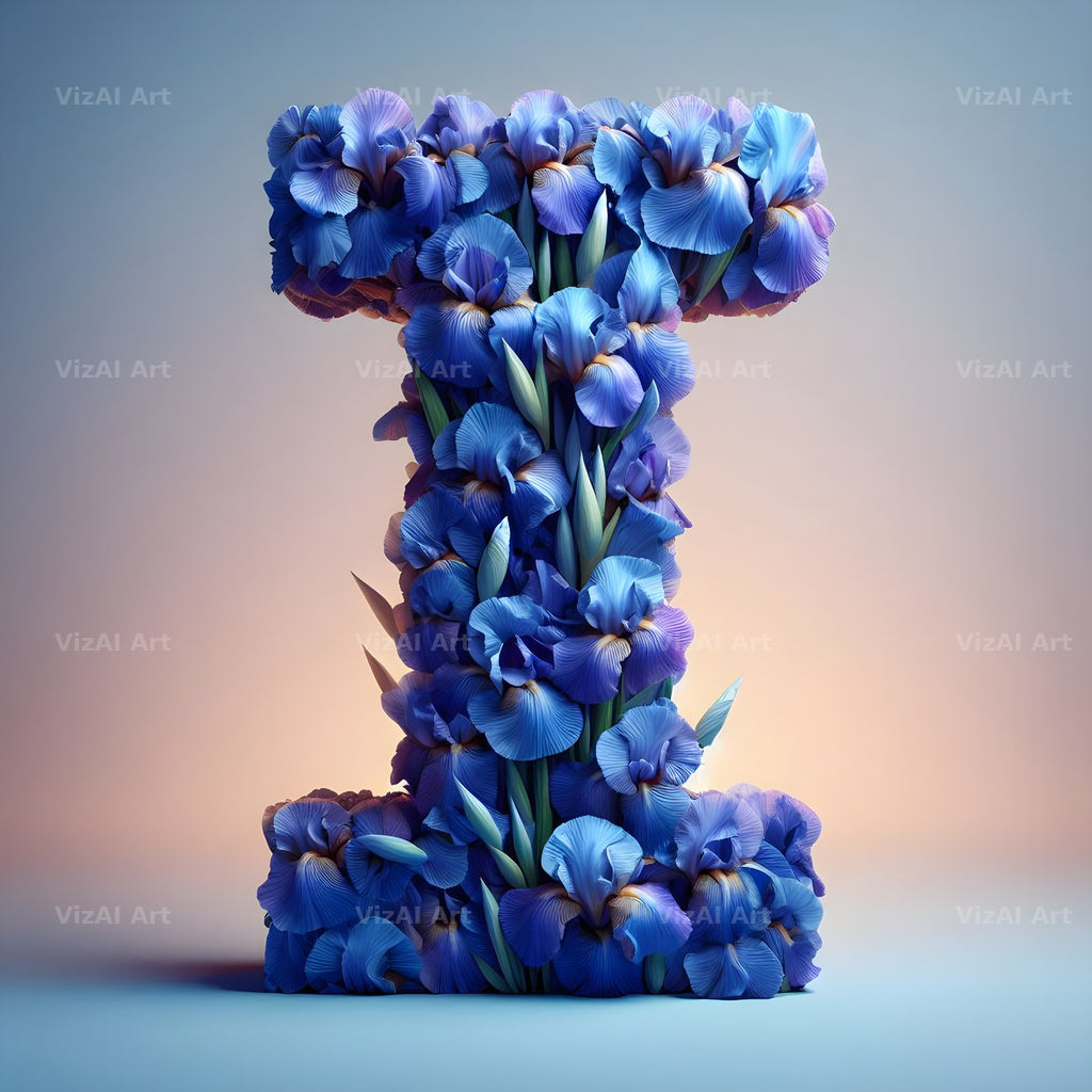 Iris Flower alphabet letter I