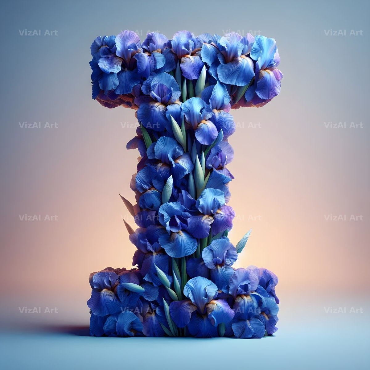 Iris Flower alphabet letter I