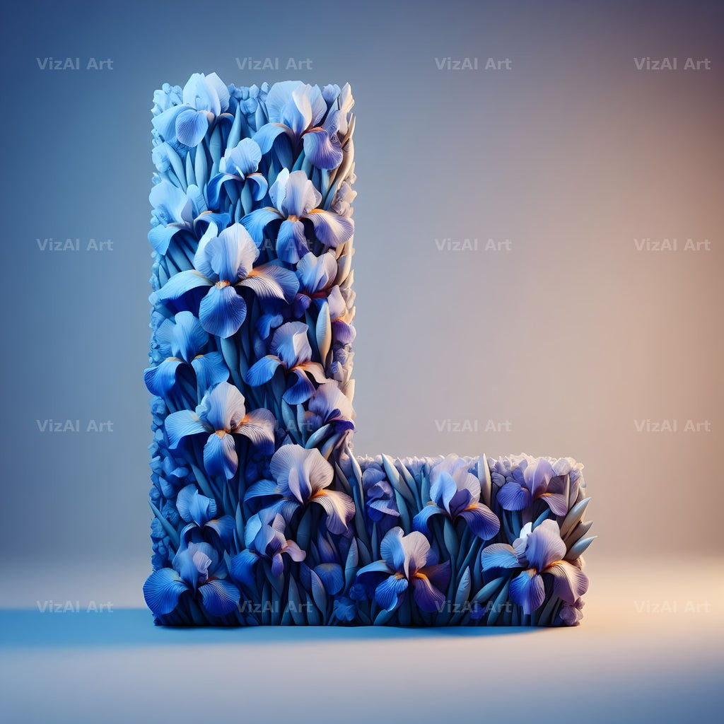 Iris Flower alphabet letter L