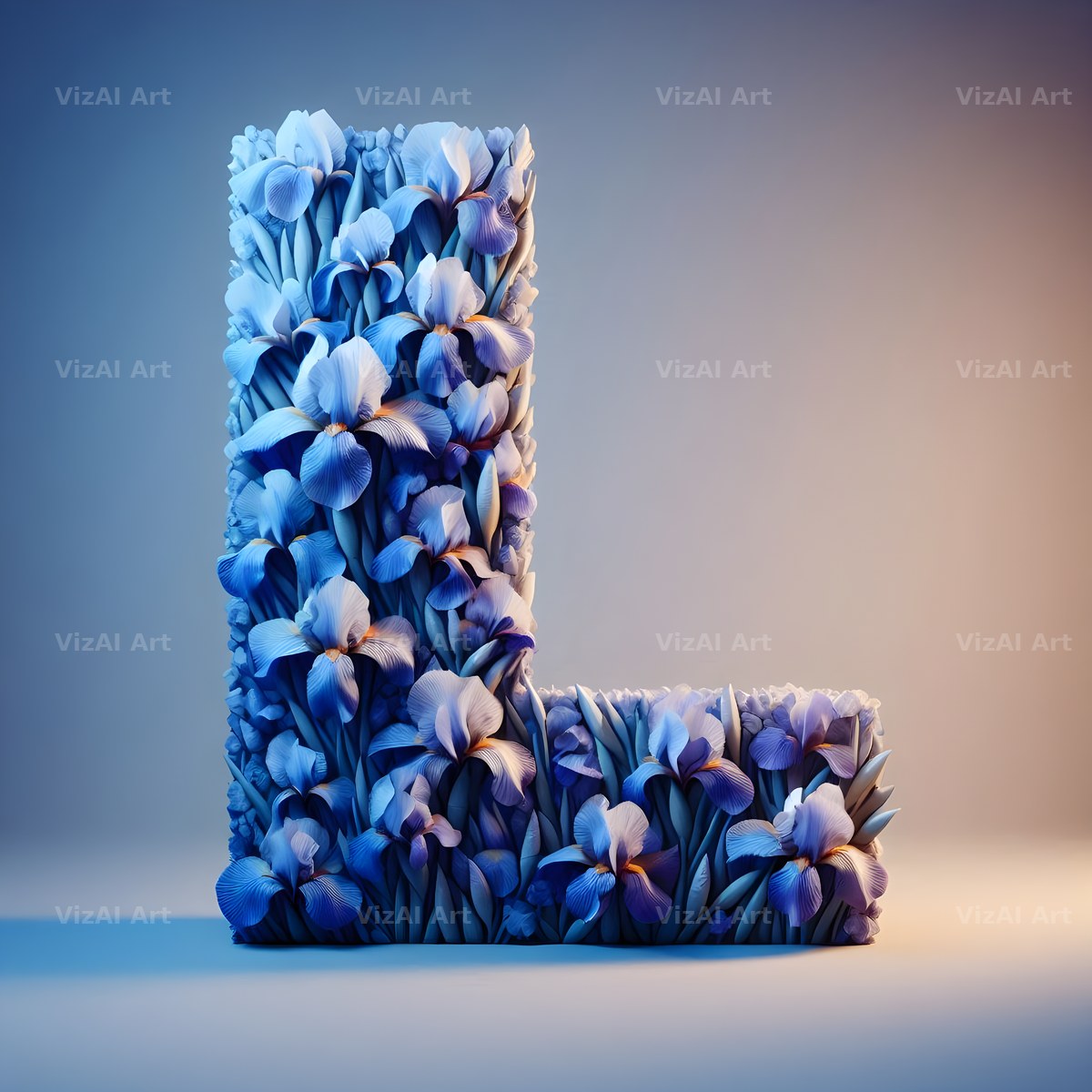 Iris Flower alphabet letter L