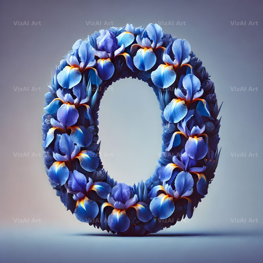 Iris Flower alphabet letter O