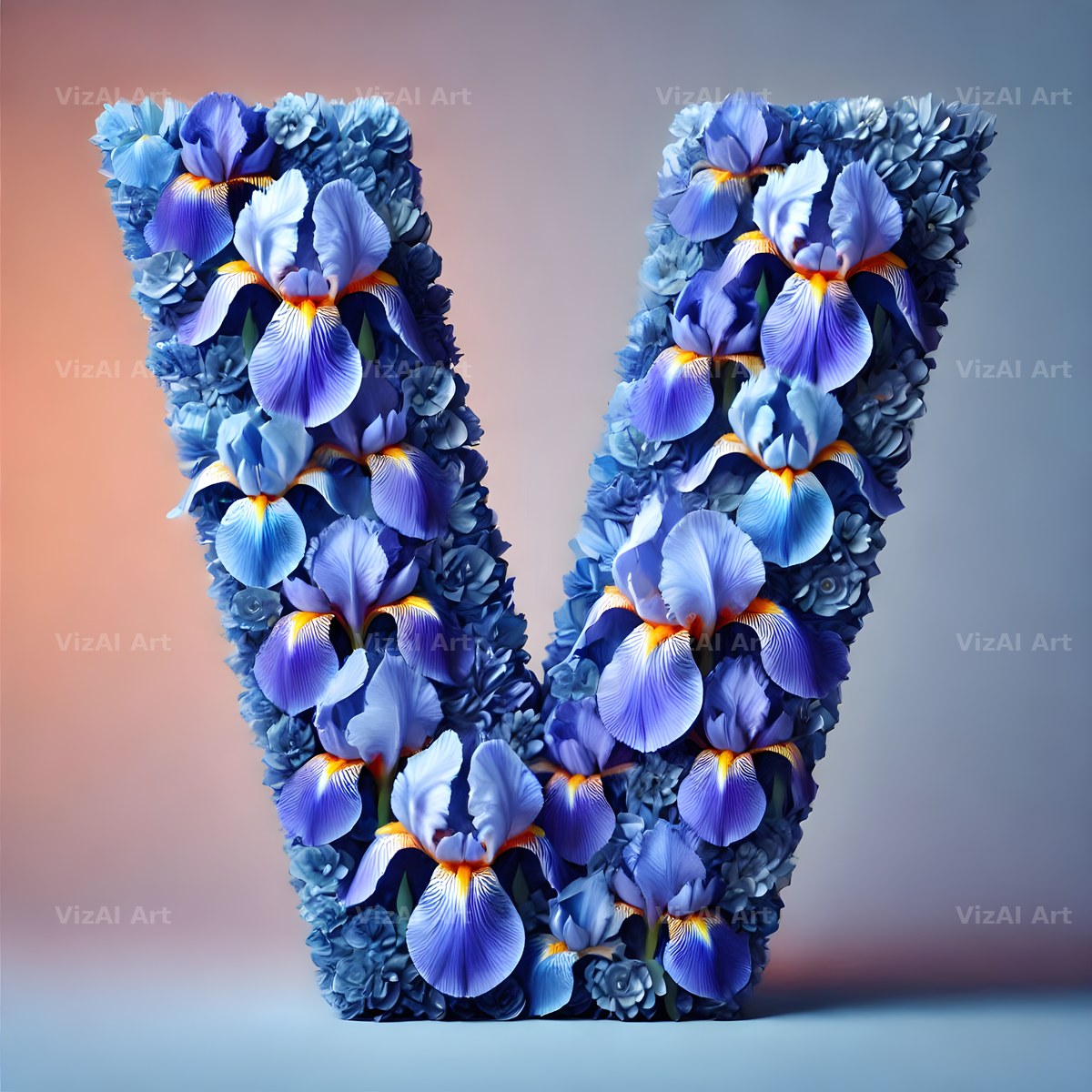 Iris Flower alphabet letter V