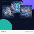 Cloud Sky Iridescent alphabet — choose an individual printable letter