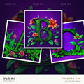 Jungle Flower Vine alphabet — choose an individual printable letter
