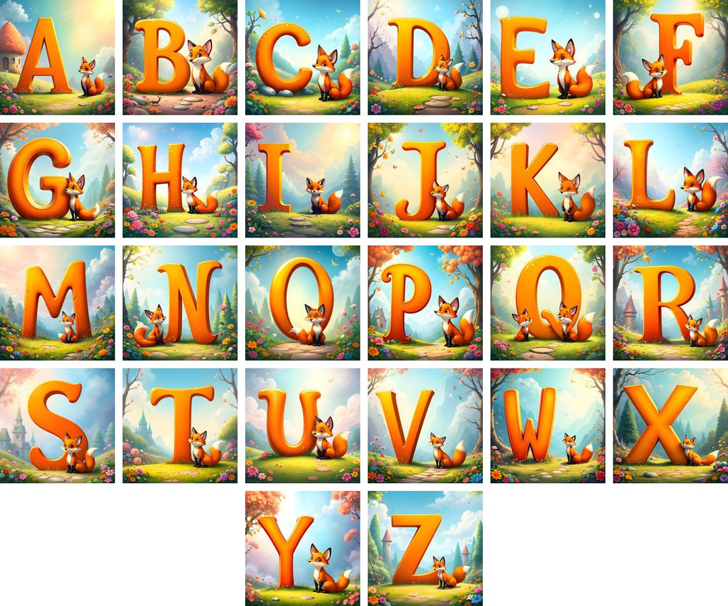Fox alphabet — all 26 letters A to Z