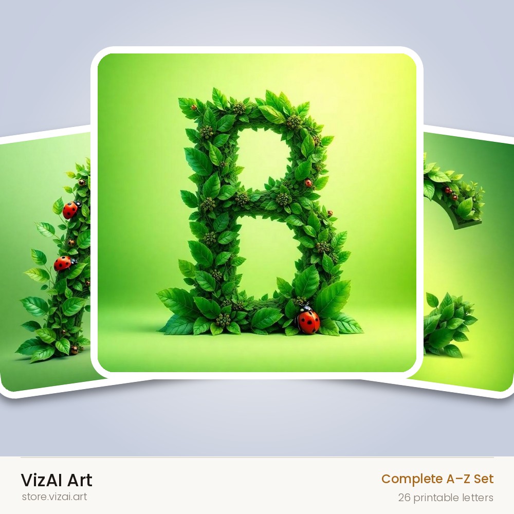 VizAI Art — complete A–Z printable alphabet set