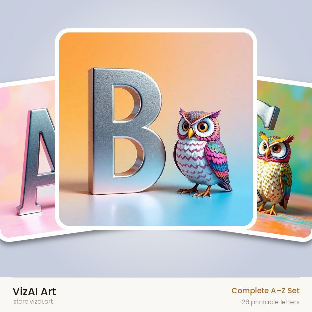 VizAI Art — complete A–Z printable alphabet set