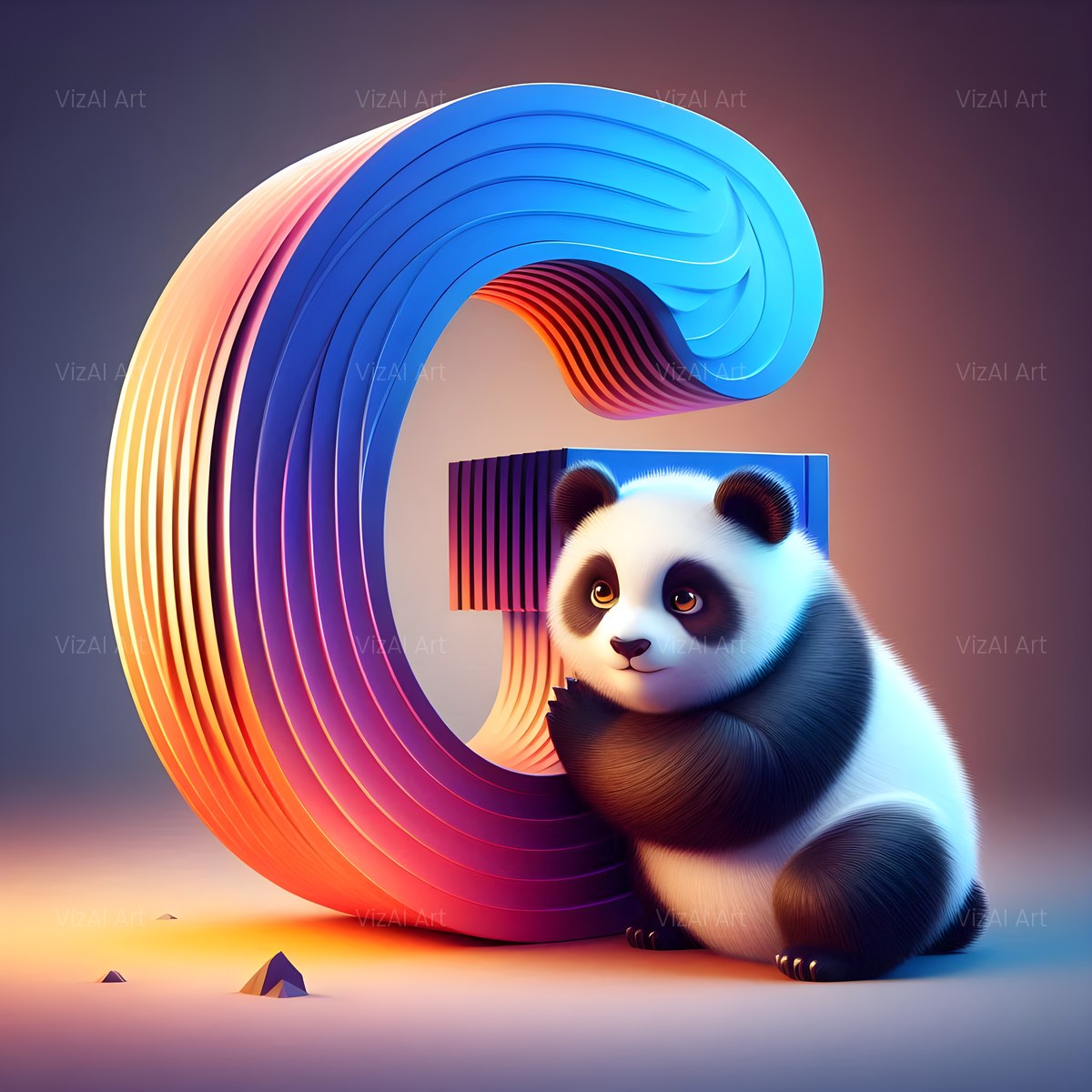 Chunky Panda Play alphabet — printable letter G