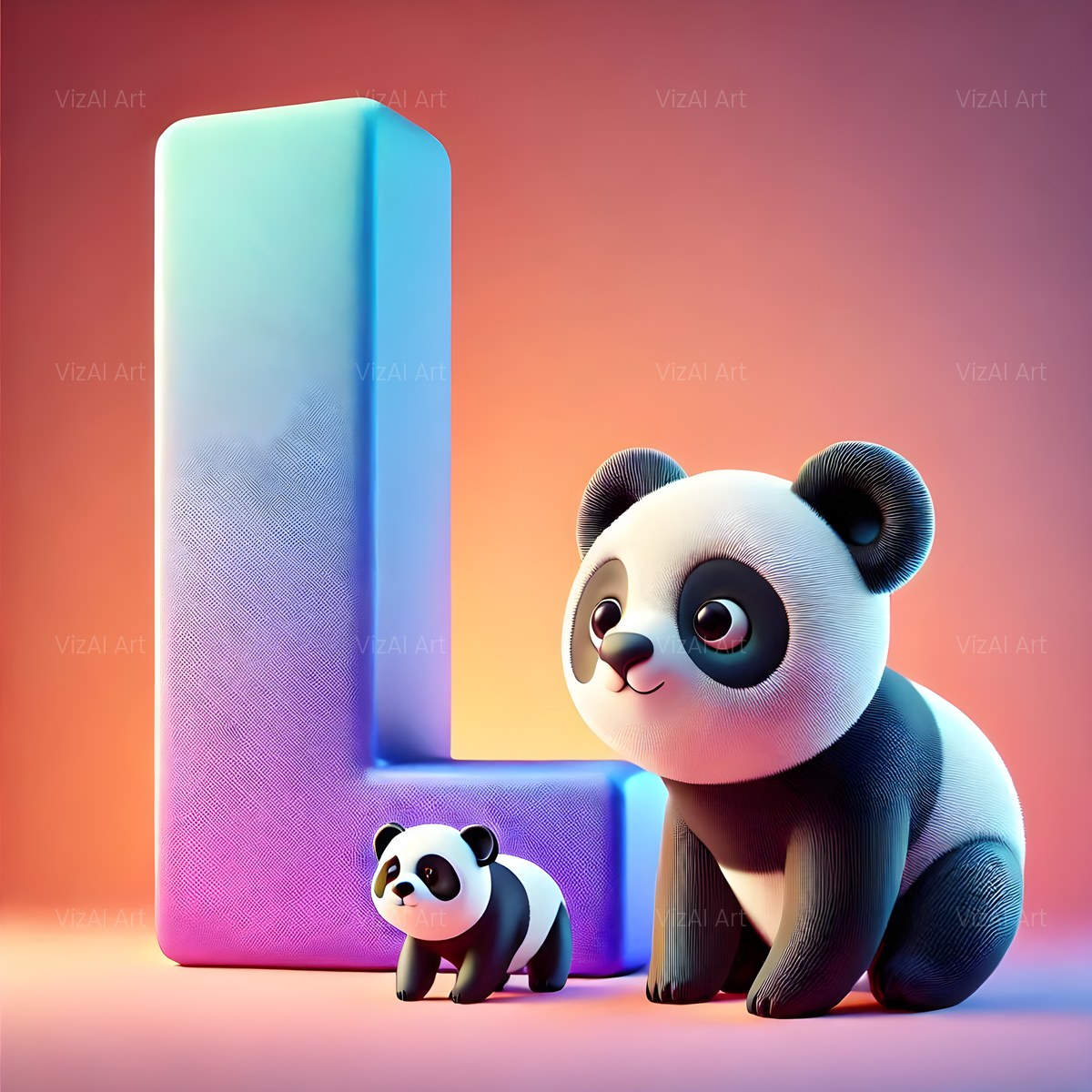 Chunky Panda Play alphabet — printable letter L