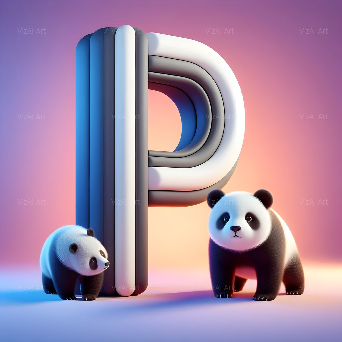 Chunky Panda Play alphabet — printable letter P