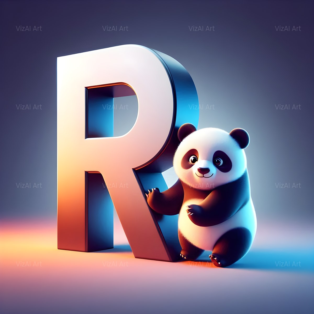 Chunky Panda Play alphabet — printable letter R