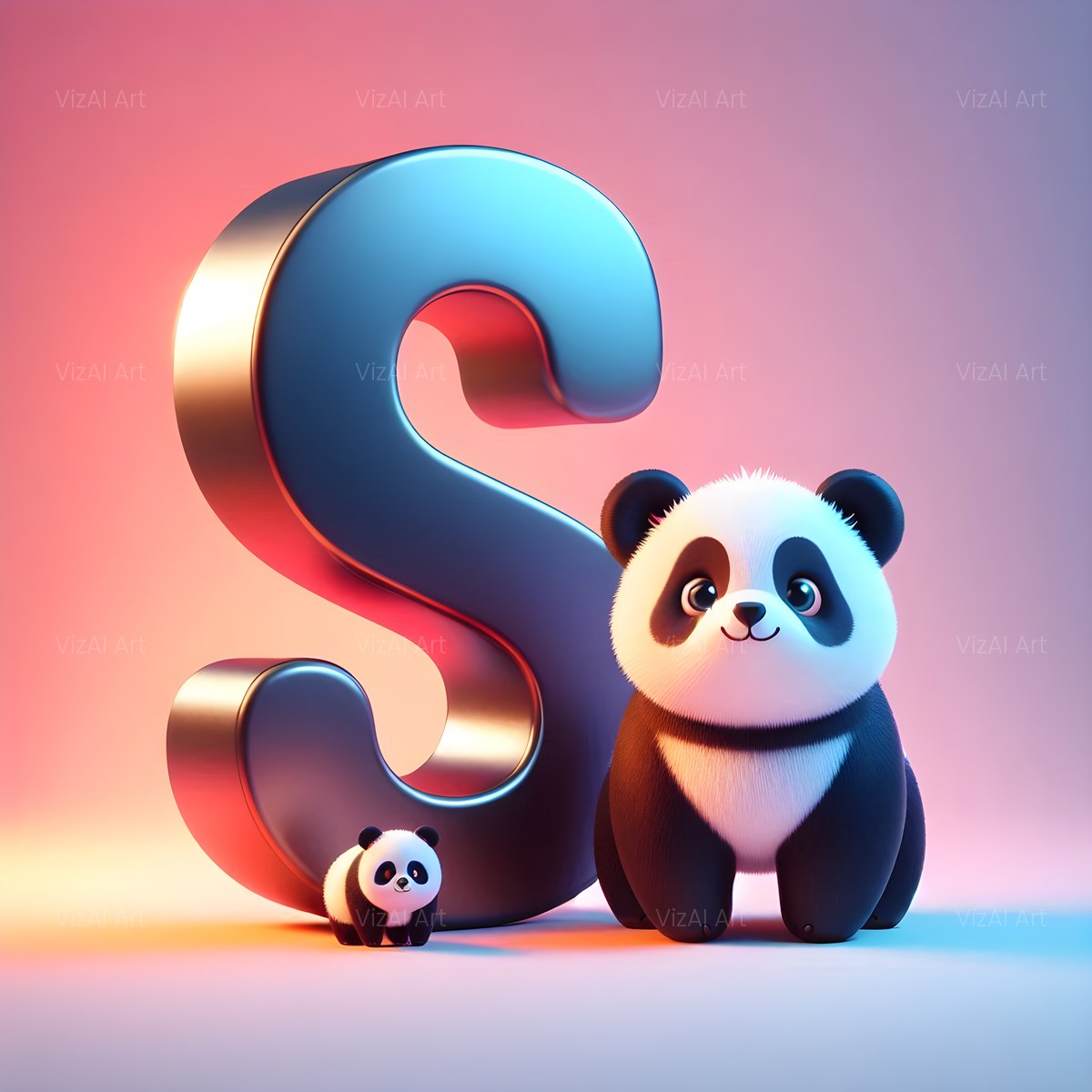 Chunky Panda Play alphabet — printable letter S