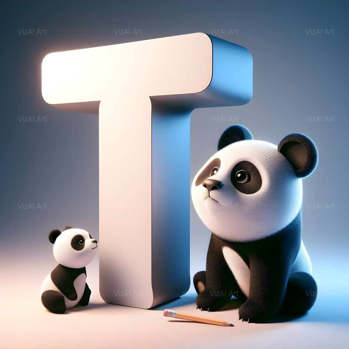 Chunky Panda Play alphabet — printable letter T