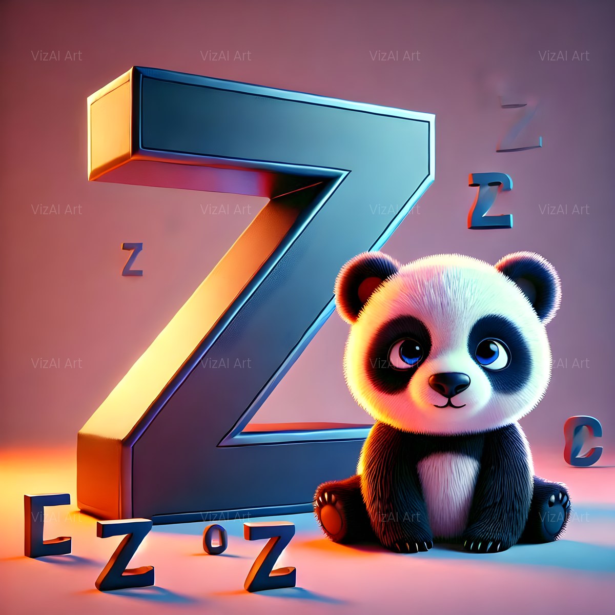 Chunky Panda Play alphabet — printable letter Z