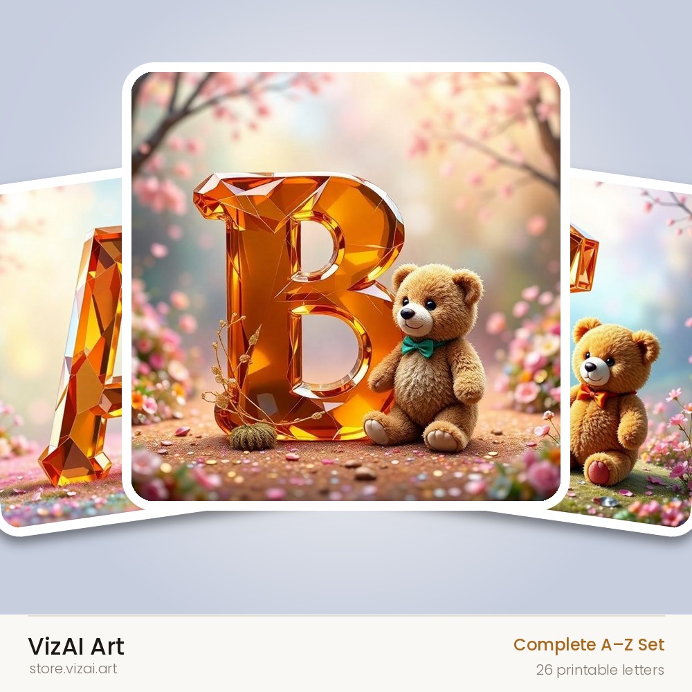 VizAI Art — complete A–Z printable alphabet set