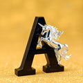 Chrome Unicorn Glitter alphabet — printable letter A