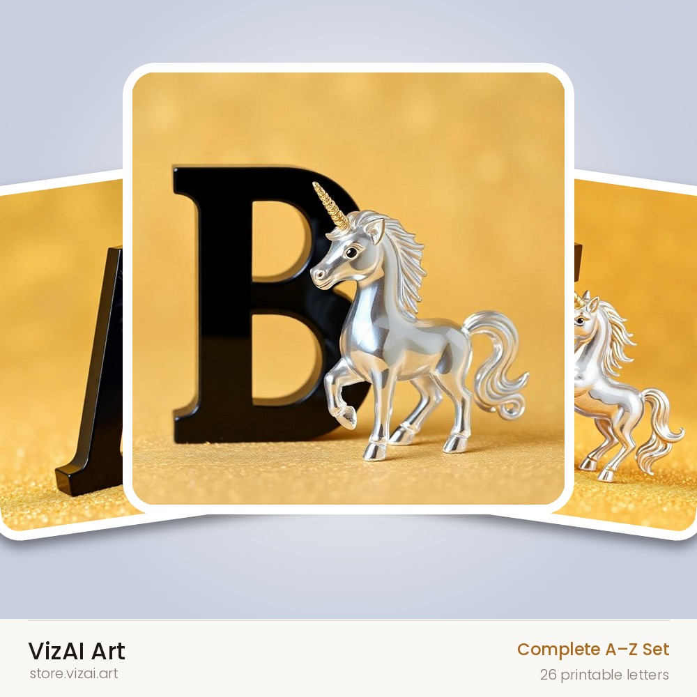 VizAI Art — complete A–Z printable alphabet set