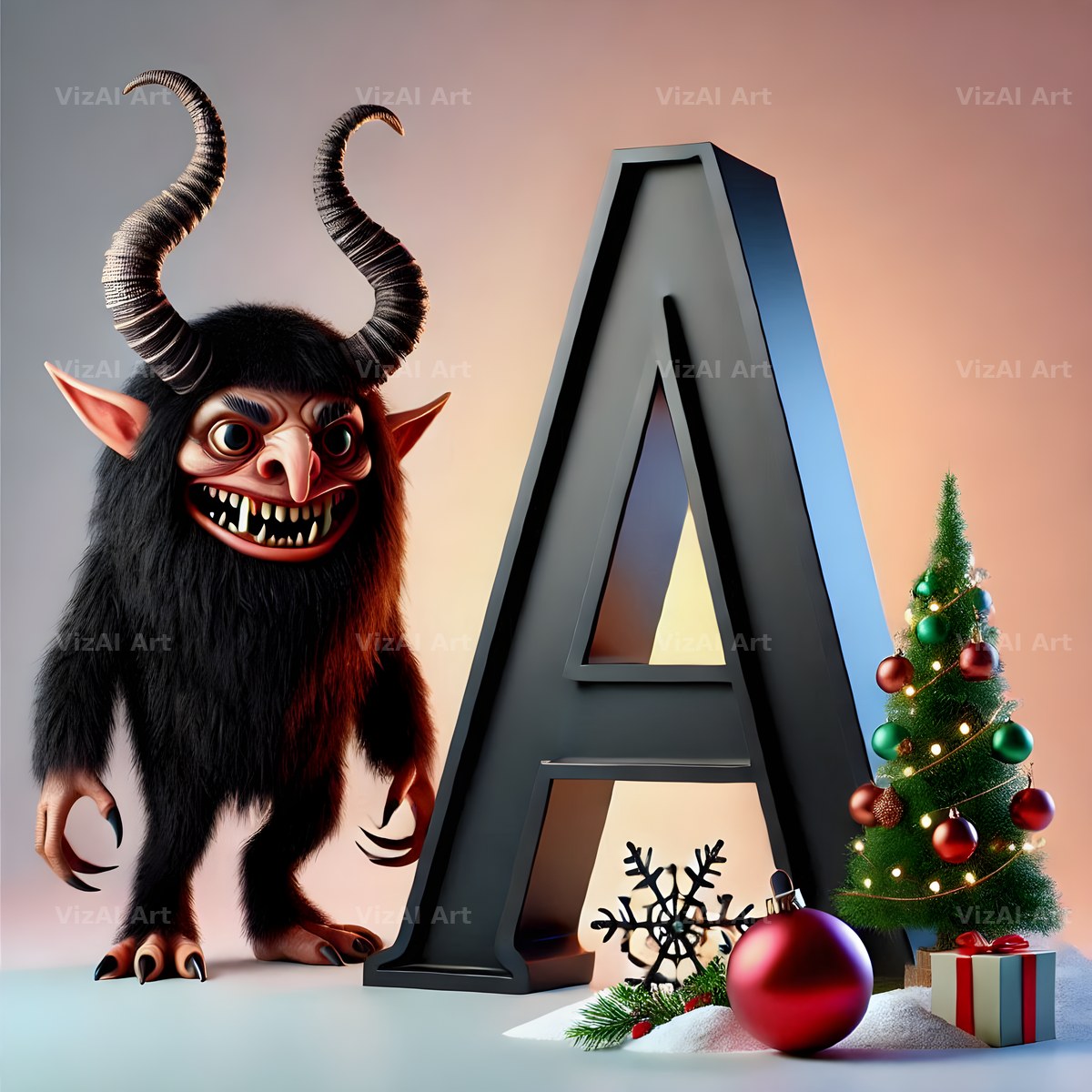 Krampus alphabet letter A