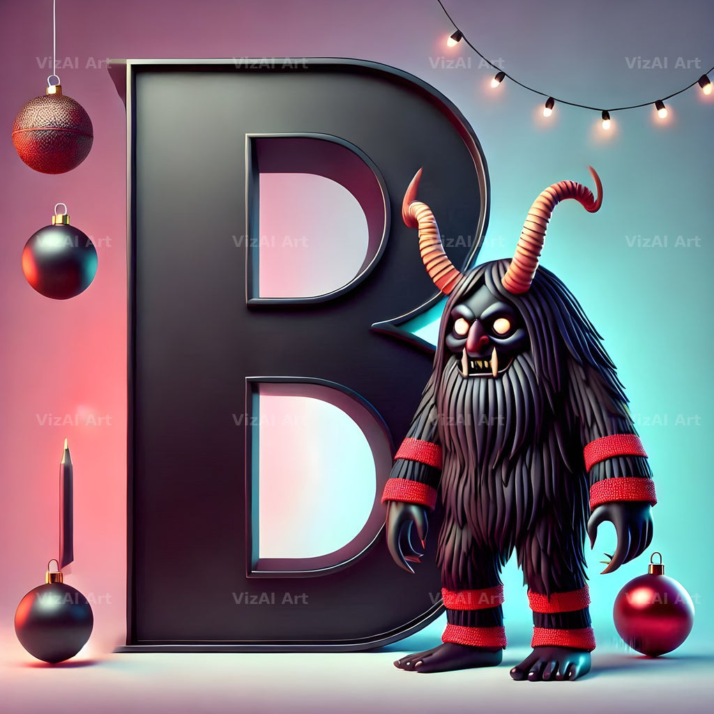 Krampus alphabet letter B