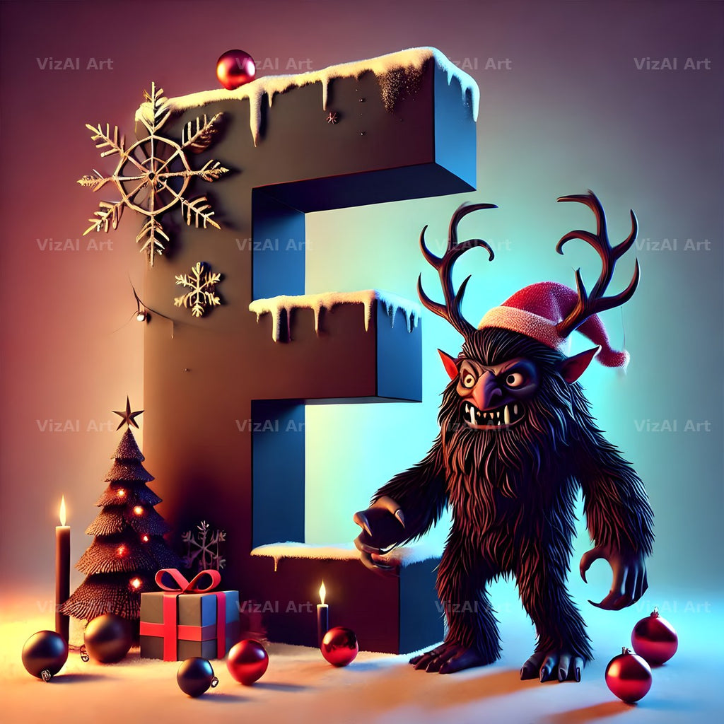 Krampus alphabet letter E
