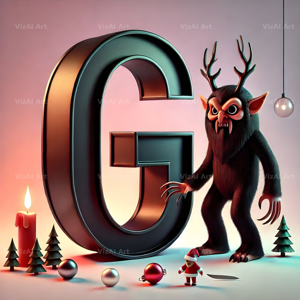 Krampus alphabet letter G