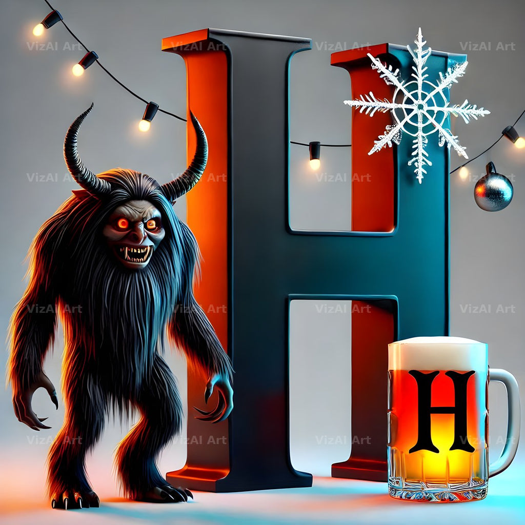 Krampus alphabet letter H