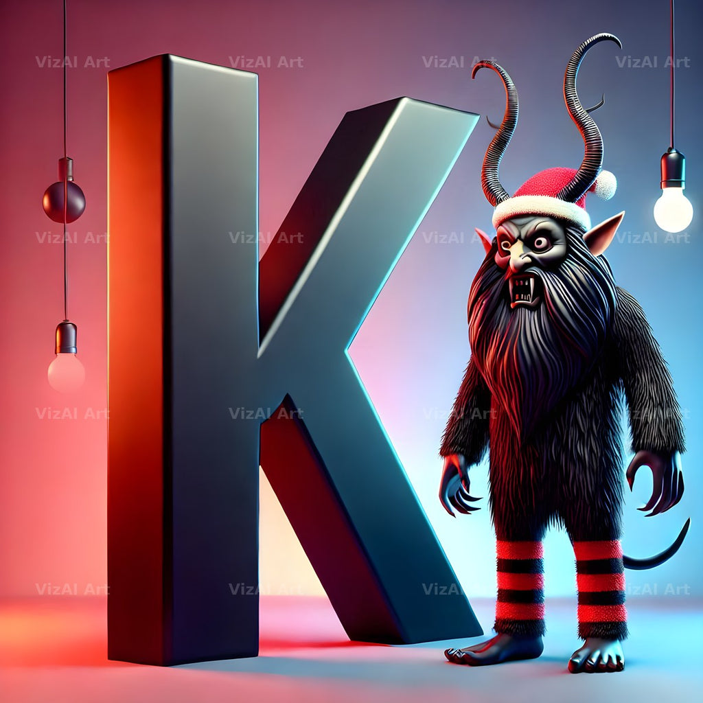 Krampus alphabet letter K