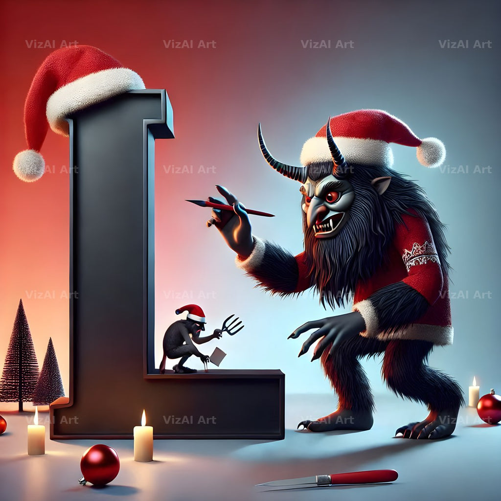 Krampus alphabet letter L