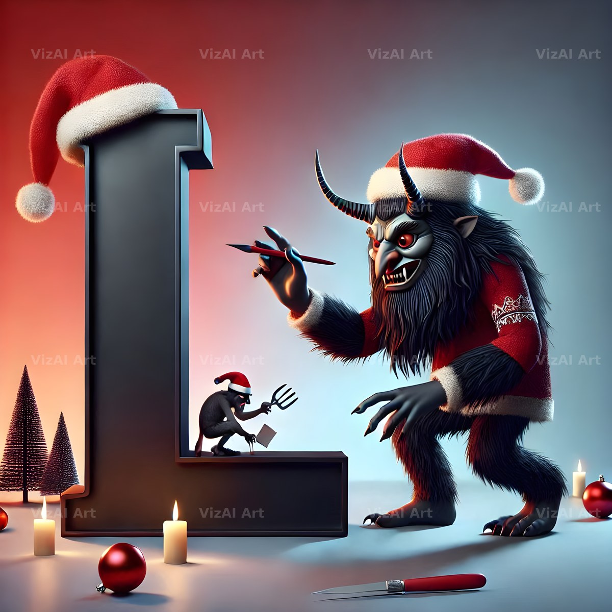 Krampus alphabet letter L