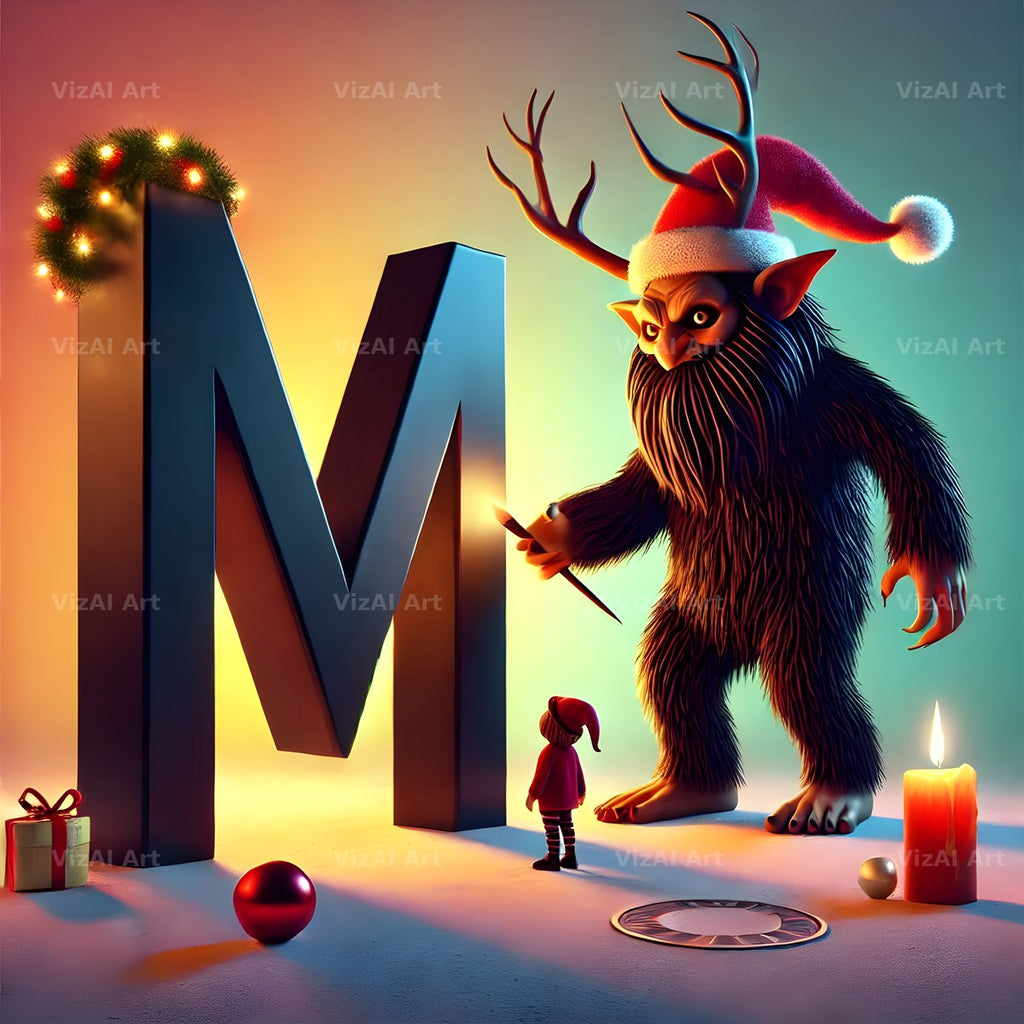 Krampus alphabet letter M