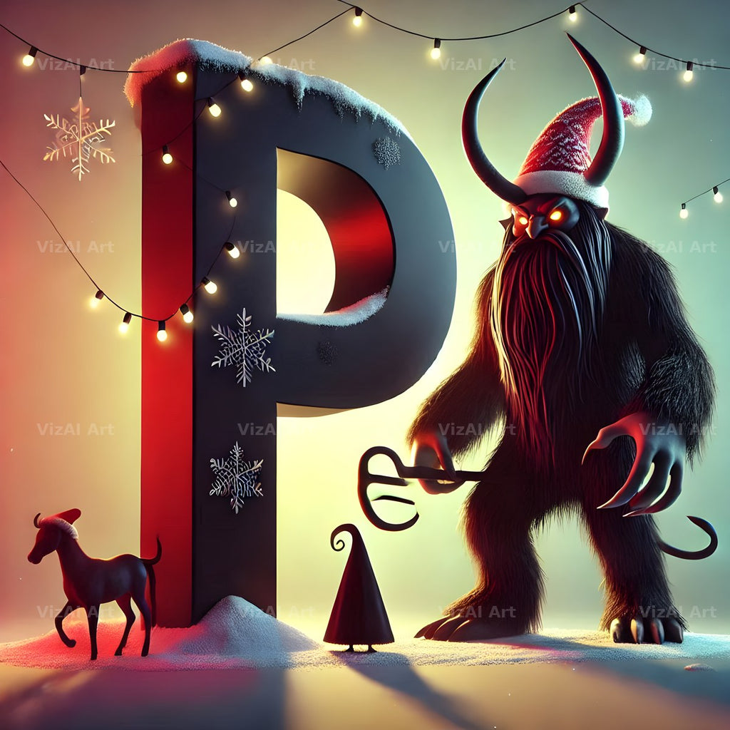 Krampus alphabet letter P