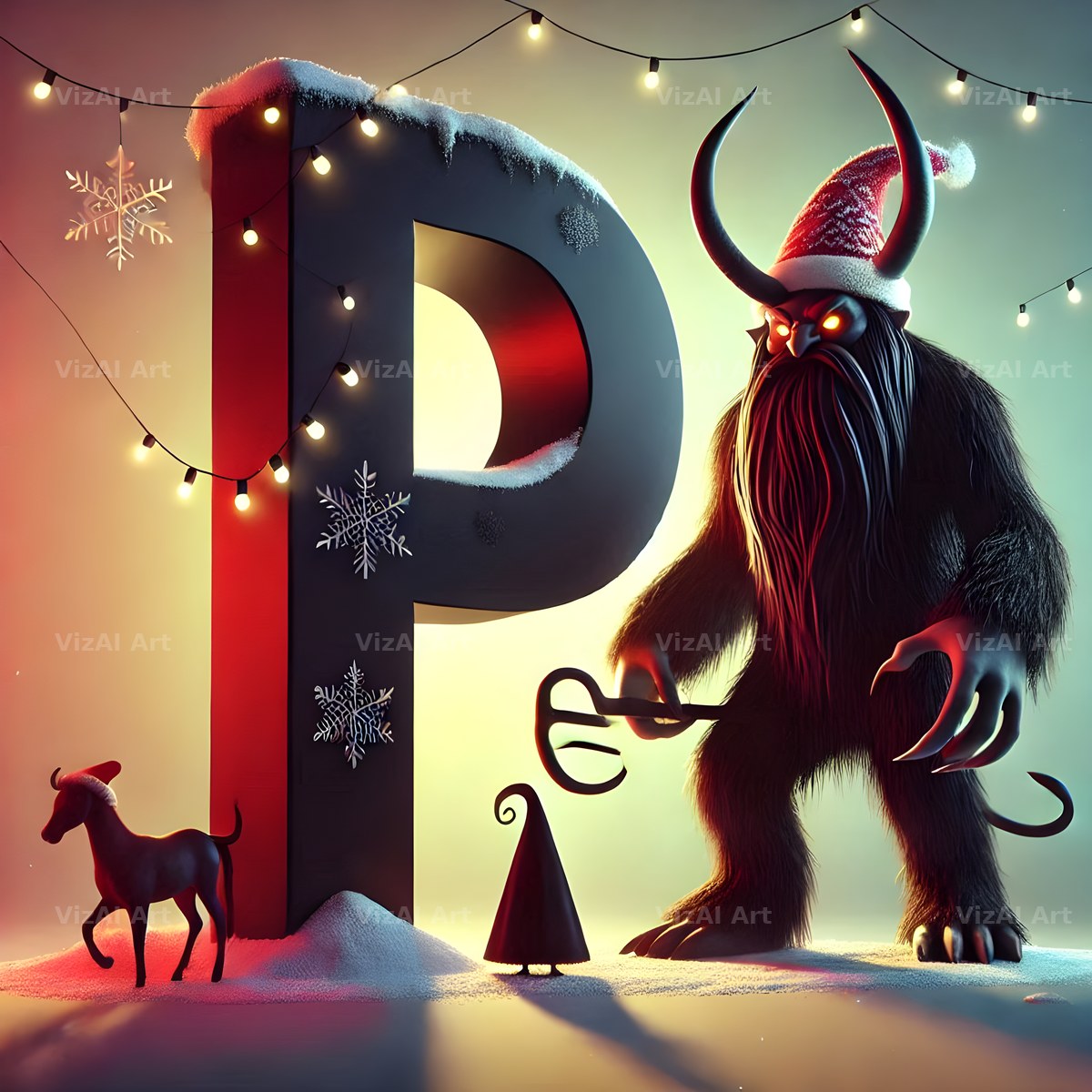 Krampus alphabet letter P