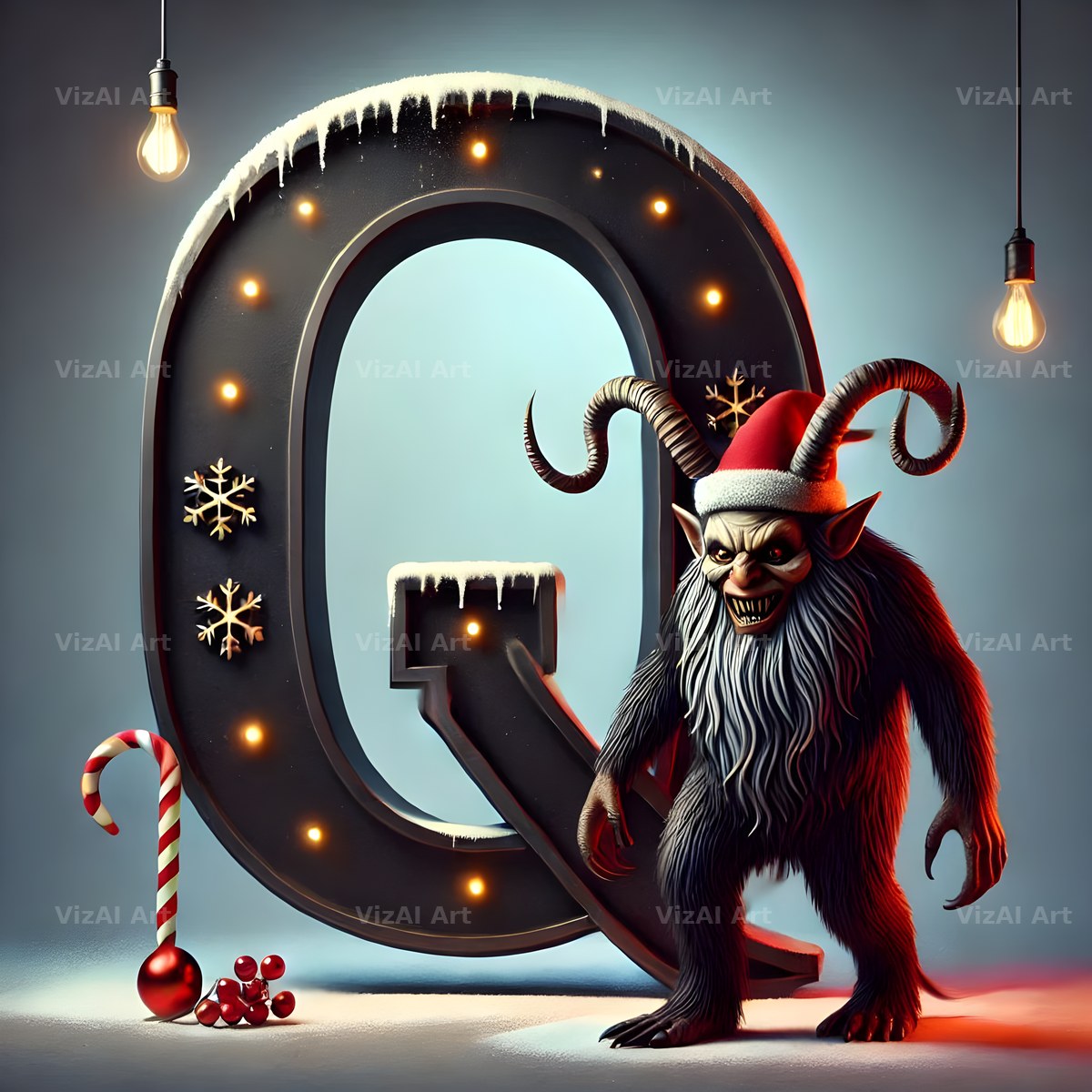 Krampus alphabet letter Q