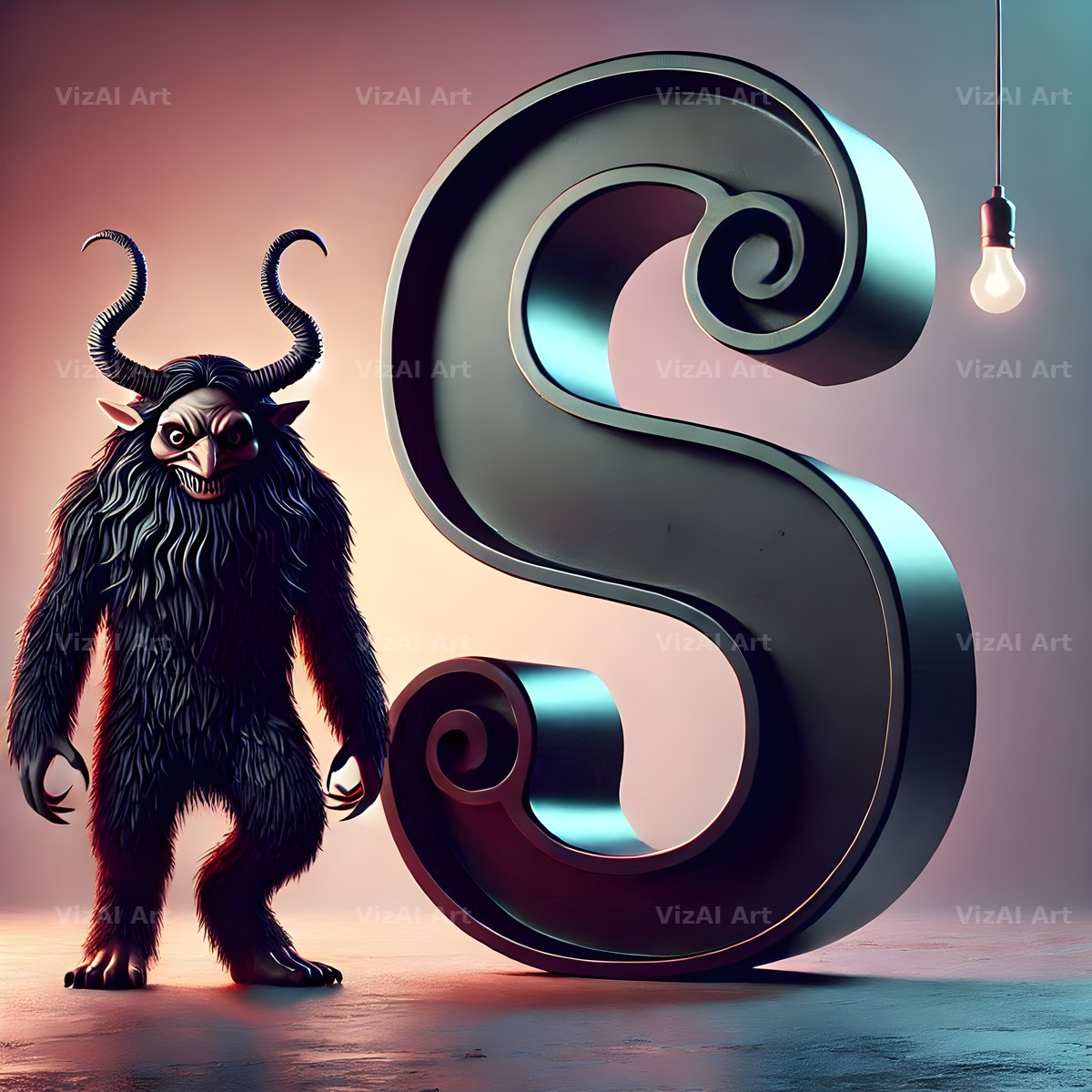 Krampus alphabet letter S