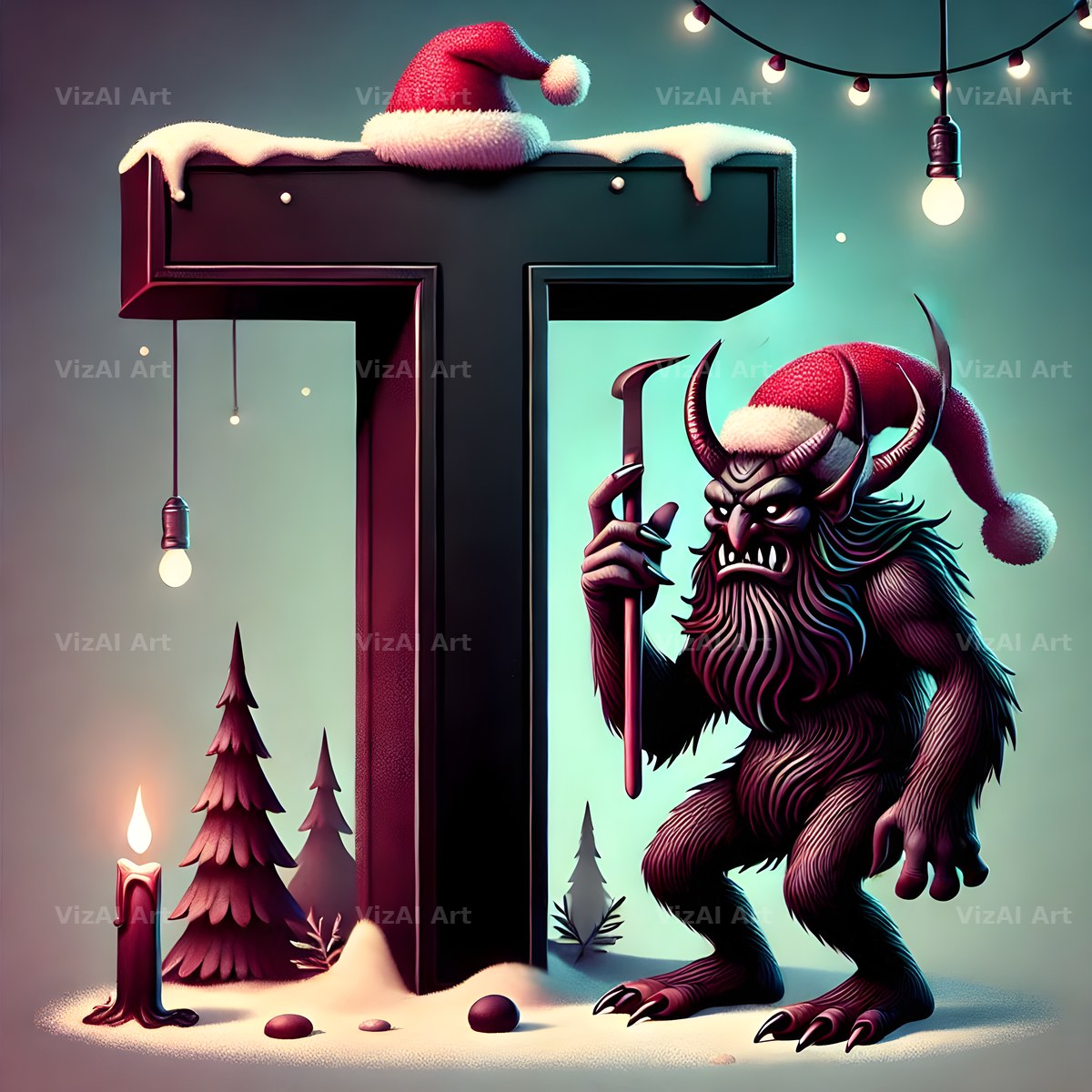 Krampus alphabet letter T