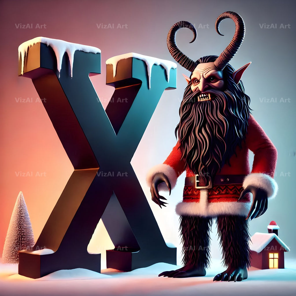 Krampus alphabet letter X